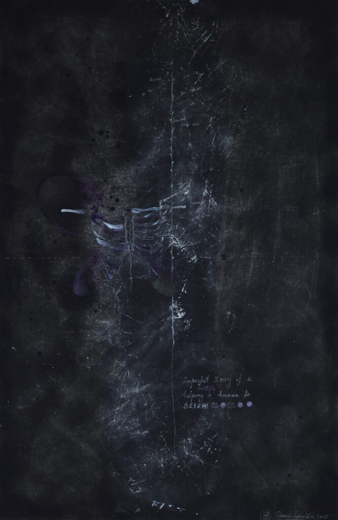 Imperfect X-ray of a Butterfly Helping a Human Breath