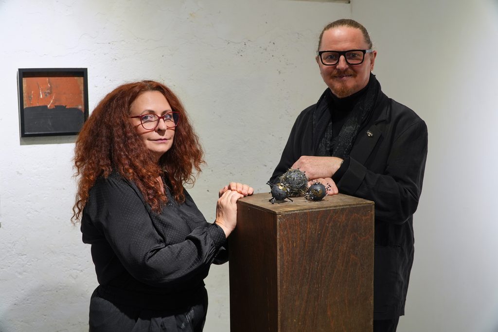 The artist, Roxana Donaldson, and the curator, Florin Marin