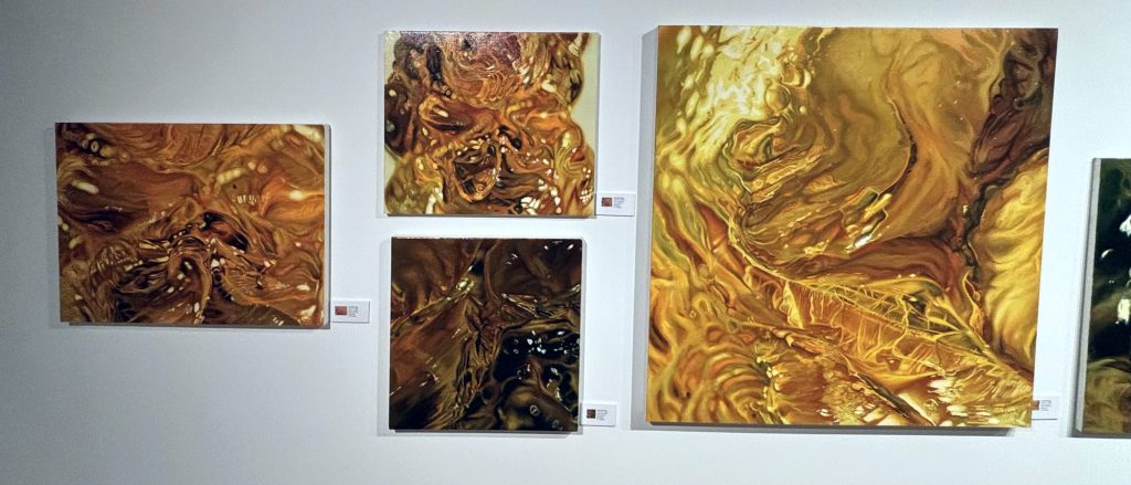 Group of amber resin close-up paintings